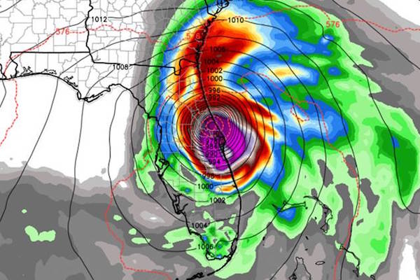 Euro Model shows potential landfall in Indian River and Brevard Counties.
