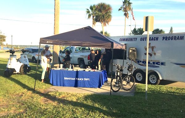 Sebastian Police Department at Community Night Out at Riverview Park.