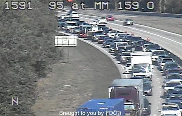 All southbound lanes closed on I-95 near Vero Beach.