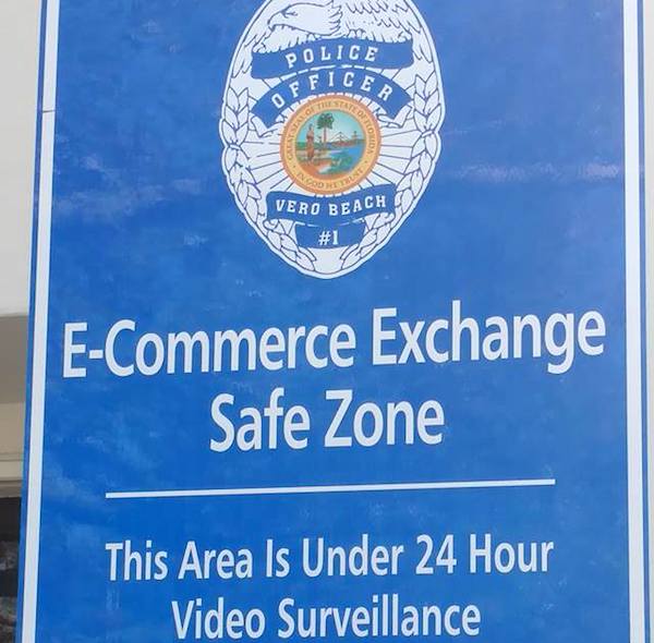 Vero Beach Police Department announces E-Commerce Exchange Safe Zone location.