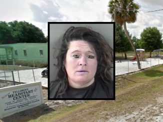 Woman found drinking alcohol behind Head Start Day Care facility in Fellsmere.