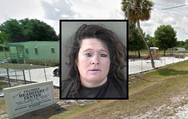 Woman found drinking alcohol behind Head Start Day Care facility in Fellsmere.