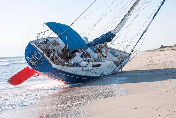 Vero Beach residents woke up to a sailboat beached by the water near the Sebastian Inlet.
