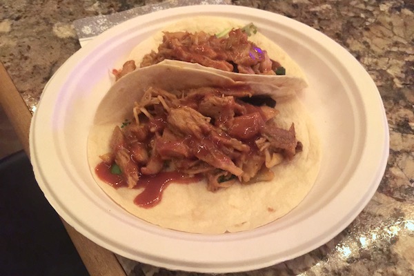 Fresh soft tacos with meat at CC's Place. 