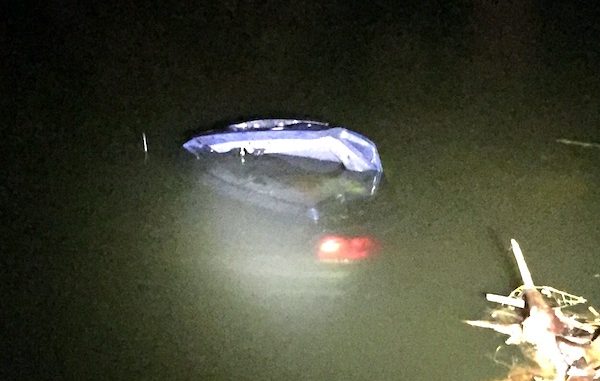 Fellsmere Police Department respond to accident where a vehicle was submerged in water.