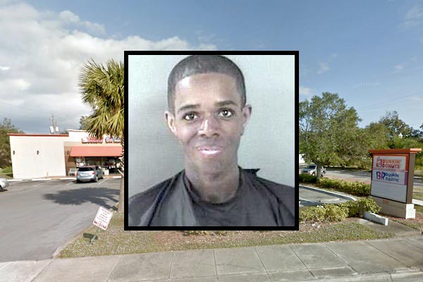 Man steals ice cream from Dunkin' Donuts and throws it on the ground in Sebastian.