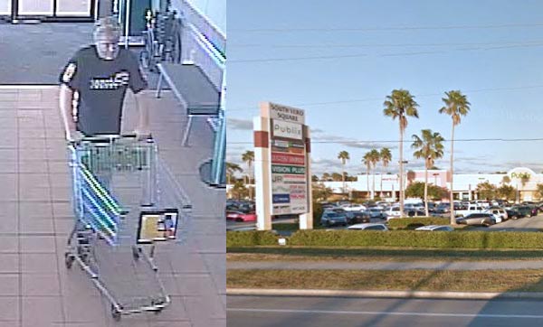 Vero Beach Publix says subject walked out with 20 bottles of wine and other items.