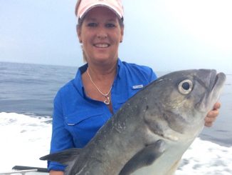 Sharon Kartrude Pryel recently caught the state record for horse-eye jack with this 26-pounder.