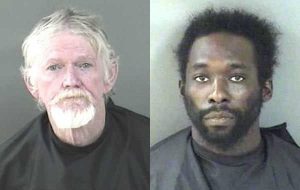 Two men arrested for injuring a pregnant woman and brandishing a firearm in Vero Beach.