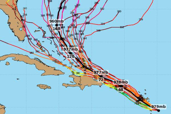 European computer model is similar in comparison with the GFS for Hurricane Maria. 