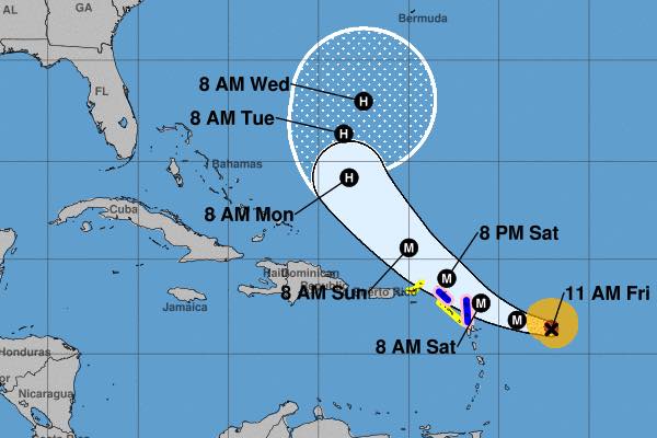 Hurricane Jose upgraded to Category 4 storm.