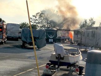 2 boats catch fire in a storage lot off Micco Road near Barefoot Bay.