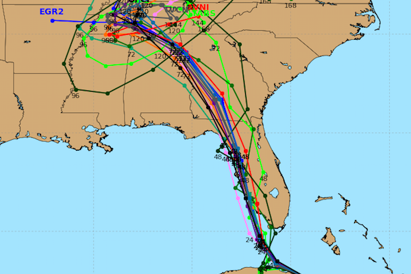 Spaghetti models for Hurricane Irma, both GFS and Euro, agree on a track taking the storm up the west coast of Florida. 