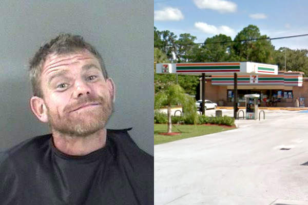A man tells police in Vero Beach that he's too drunk to fight after starting a disturbance inside the 7-Eleven.