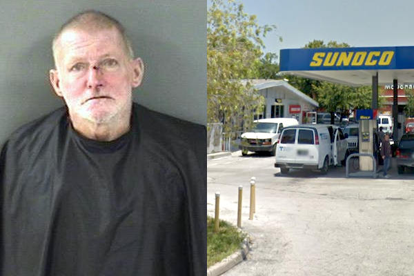 Man seen smoking crack and drinking beer in front of the Sunoco gas station in Vero Beach.