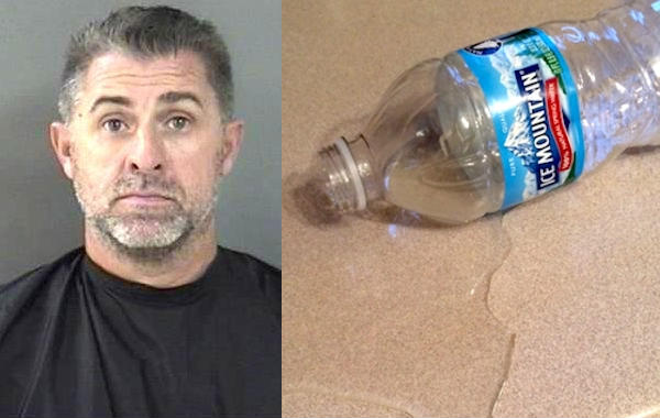 A man was arrested in Vero Beach after throwing a water bottle at his wife.