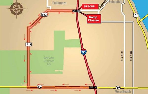 Ramp closures at I-95 Exit 156/CR 512 are planned January 3 and 4, 2018 overnights for construction activities.