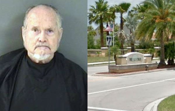 A man threatens maintenance workers at Woodfield Club House in Vero Beach.