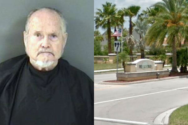 A man threatens maintenance workers at Woodfield Club House in Vero Beach.