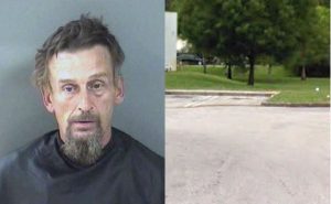 Speedway gas station in Vero Beach call police about man sleeping with beer cans.