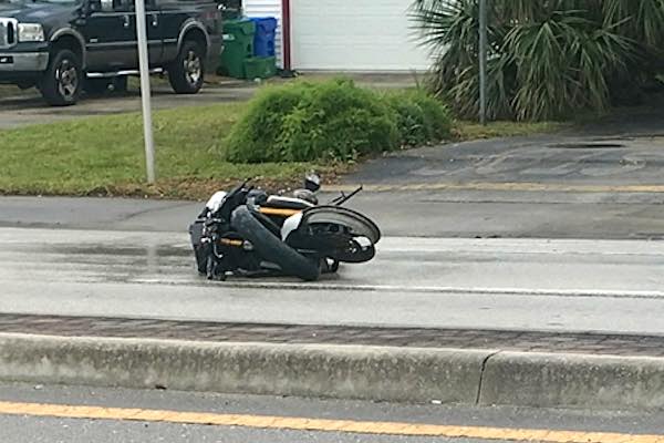 Motorcycle accident in Sebastian, just south of Main Street.