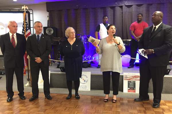 Unity with the Community Banquet Fundraiser. Pictured from left to right: City Manager Joe Griffin, City Council members Albert Iovino and Linda Kinchen, Chief Michelle Morris, and Officer Donald Hart.