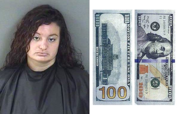 Woman arrested after giving Big Apple Pizza a fake $100 bill in Vero Beach.