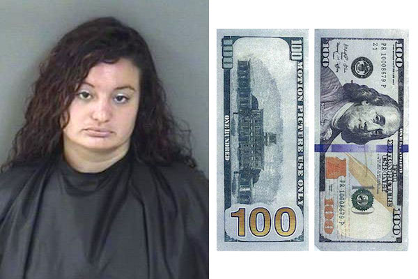 Woman arrested after giving Big Apple Pizza a fake $100 bill in Vero Beach.