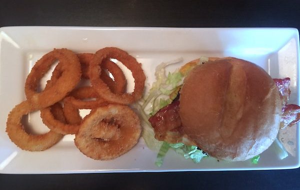 This was Ruby Tuesday's bacon cheeseburger combination with onion rings for $8.99.