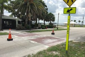 Crosswalks along Indian River Drive in Sebastian, Florida.