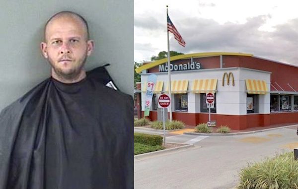 Man trashes a McDonald's restaurant in Vero Beach, Florida.