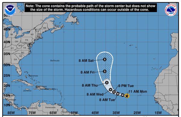 Hurricane Helene cone tracking.