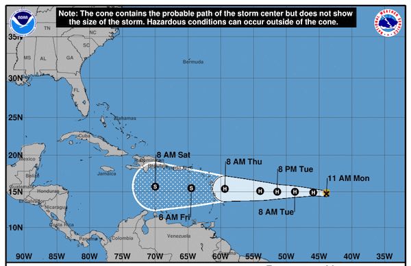 Hurricane Isaac cone tracking.