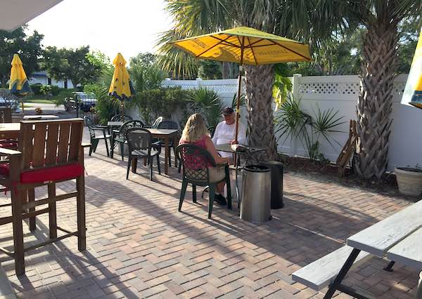 Outside patio in the back of the restaurant to become a clambake and BBQ.