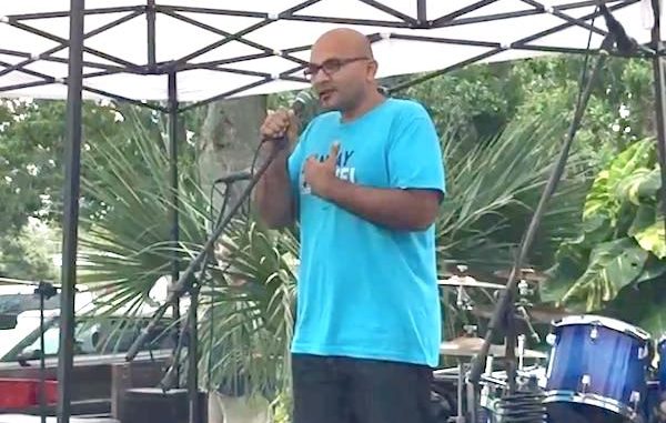 Sanjay Patel spoke at the Musicians Making Waves concert in Sebastian, Florida.