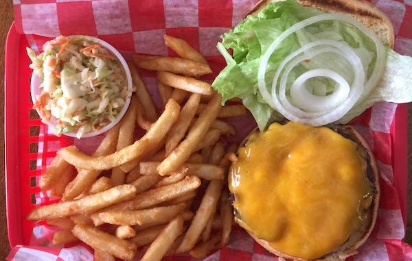 A great cheeseburger for lunch at Portside Pub & Grille in Sebastian, Florida.