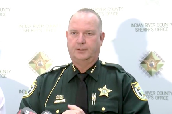 Indian River County Sheriff Deryl Loar talks during press conference.