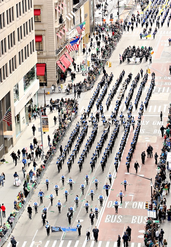 Marching Sharks in New York City. (Photo by Kevin McCormick / GroupPhotos.com)