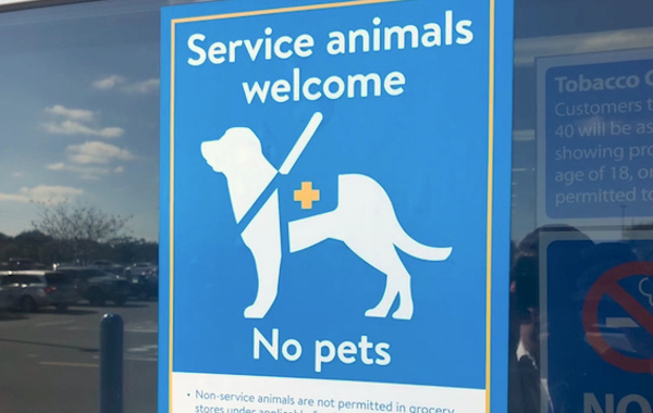 Walmart is enforcing their no pets policy in Sebastian, Florida.