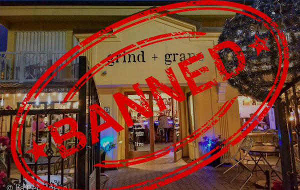 Grind + Grape bans customer for sharing a review in Vero Beach, Florida.