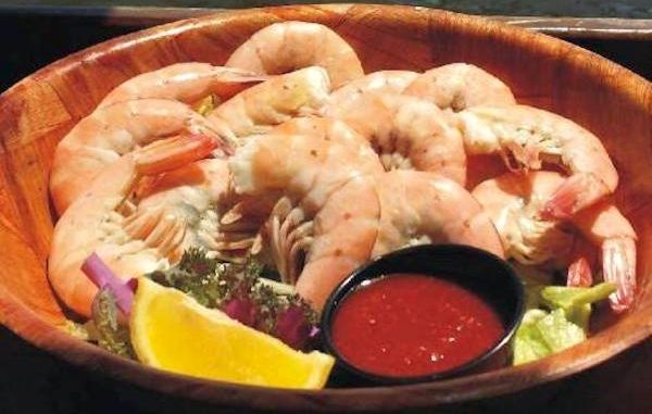 Bottomless Bowls of Delicious Jumbo Peel n' Eat Shrimp at The Old Fish House in Grant, Florida.