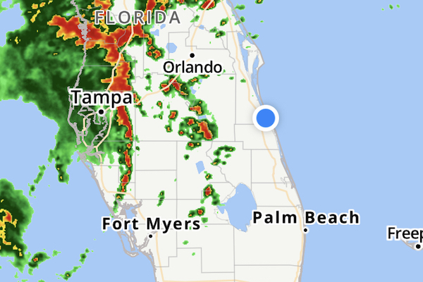 Weather update in Sebastian, Florida.