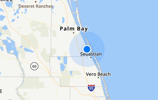 Weather radar in Sebastian, Florida.