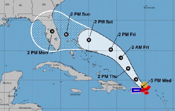 Hurricane Dorian cone in Florida.