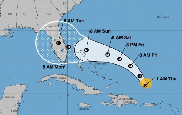 Hurricane Dorian advisory.