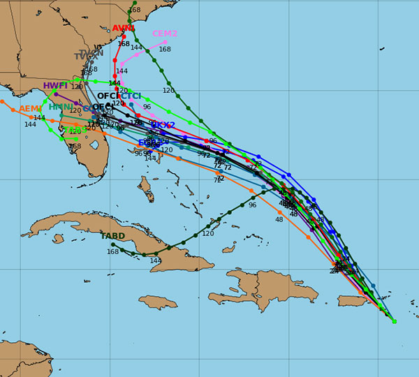 Hurricane Dorian Spaghetti Models