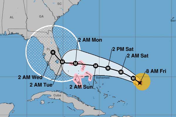 Hurricane Dorian is tracking south of Sebastian and Vero Beach.
