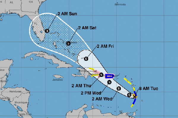 Tropical Storm Dorian Cone
