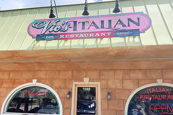 Vic’s Pizza Italian Restaurant in Sebastian, Florida.