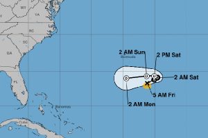 Tropical Storm Karen to dissipate in about four days.